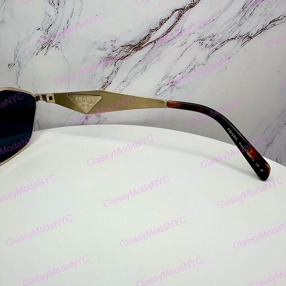 New PRADA Sunglasses Gold Metal 3D Logo Aviator Cat Eye Womens PRD50S ZVN70B main image 8
